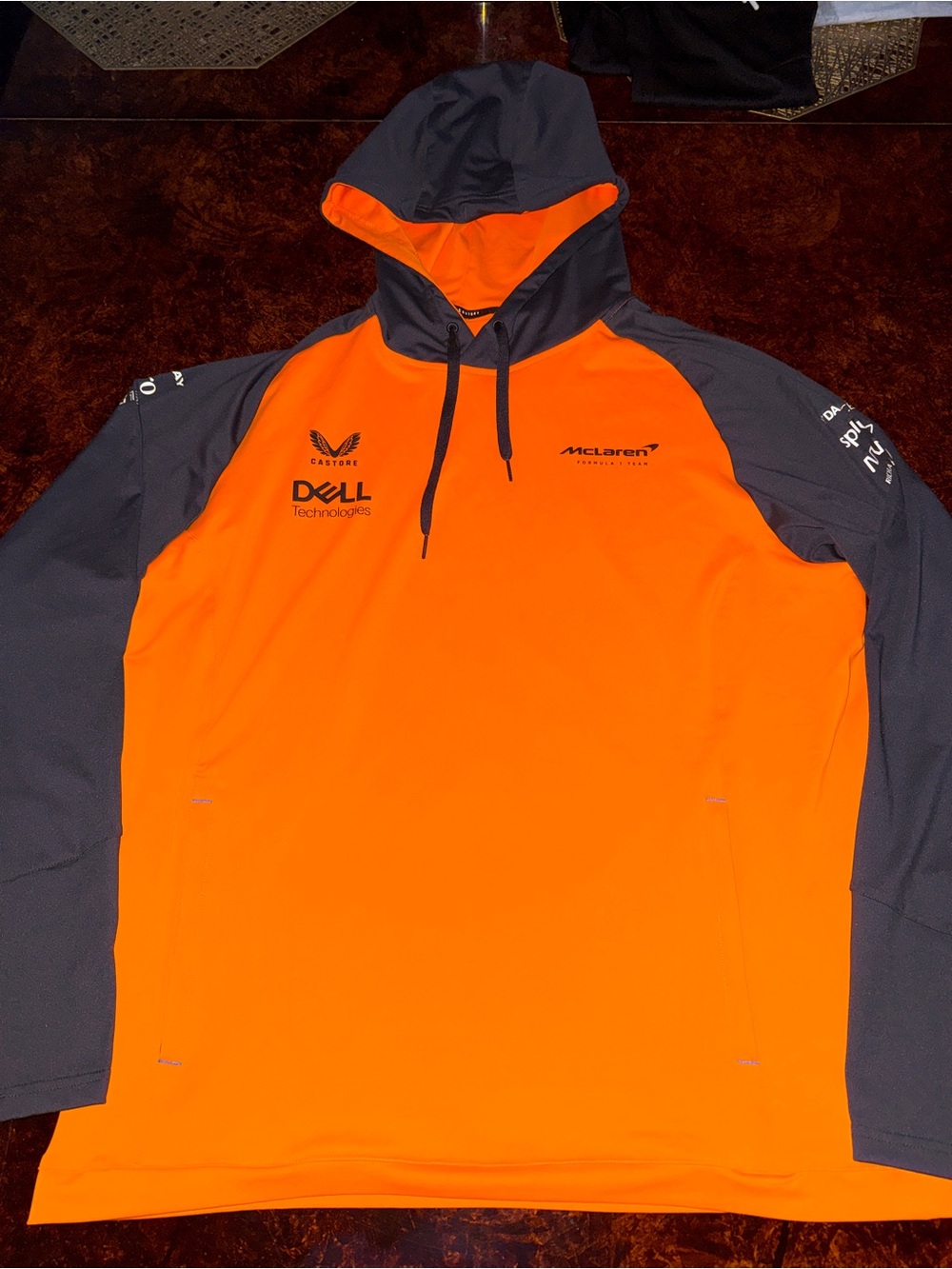 Men's Orange McLaren hoodie Racing-Style Hoodie